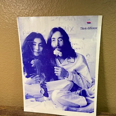 Vintage Apple Macintosh Poster 8.5” X 11 John Lennon Yoko Ono Think Different • $35