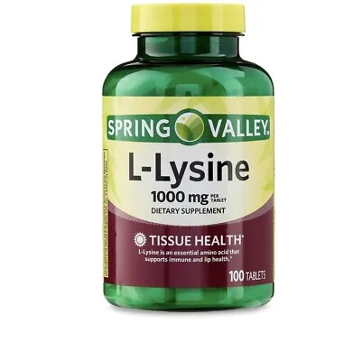 Spring Valley L-lysine Tablets 1000 Mg 100 Tablets Fresh Stock Free Shipping • $7.89