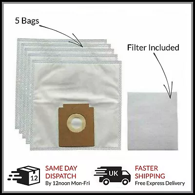 5 X Cloth Dust Bags For ZANUSSI ZAN3002EL ZAN3002 Vacuum Cleaner Hoover Cloth • £9.45