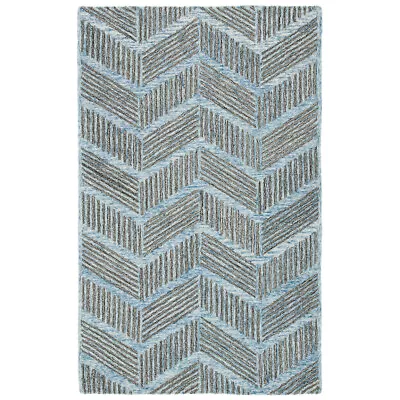 SAFAVIEH Metro MET453M Handmade Blue / Black Rug • $74.99