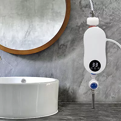 110V 3500W Instant Electric Bathroom Hot Water Heater With Shower Head White  • $69