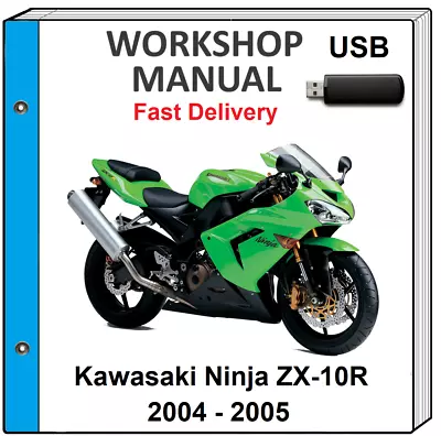 Kawasaki Ninja Zx10r Zx-10r 2004 2005 Service Repair Shop Manual Usb • £14.46