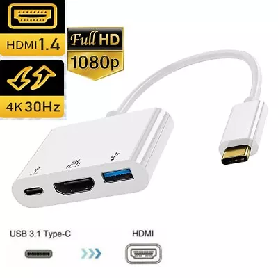 USB-C TYPE-C To HDMI VGA USB 3.0 Charging HUB Adapter 4K 60Hz 1080P For Macbook  • $17.99