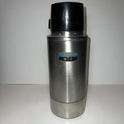Vintage Thermos Stainless Steel 2 Quart  Vacuum Bottle 64oz Model #2466  USA • $13.33
