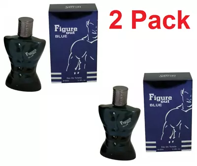 2 X Figure Out Blue Men's Perfume Eau De Toilette Spray Men's Aftershave 200ml • £14.95