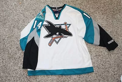 San Jose Sharks Patrick Marleau CCM Jersey L MIC Canada NHL 10th Ann Patch 2001 • $250