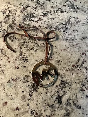 MICHAEL KORS Medallion Hang Charm Key Chain Gold Logo Purse Coat FOB Clip • $14.99