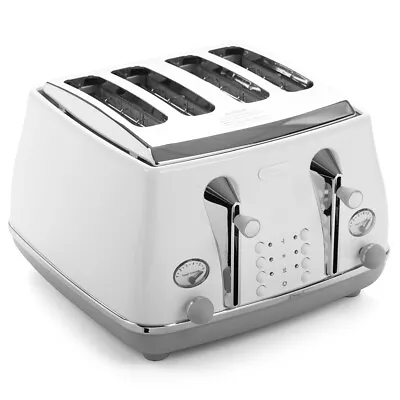 NEW DeLonghi Icona Capitals 4 Slice Toaster CTOC4003 S. Wht • $149