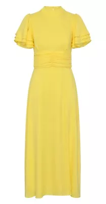 Olivia Rubin Maggie Yellow Midi Dress New With Tags - Size 10 • £55