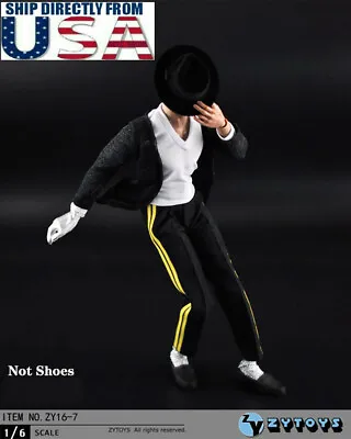 1/6 Michael Jackson Performance Dance Suit Set For 12  Hot Toys Male Figure USA • $32.11