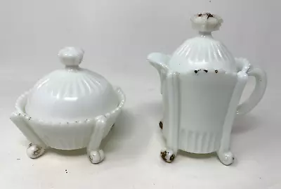 Antique Westmoreland EAPG Milkglass Sugar Bowl Creamer Lids • $30