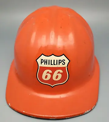 VINTAGE McDONALD MSA T MINE SAFETY CAP Phillips 66 Oil Gas Drilling Red Aluminum • $24.99