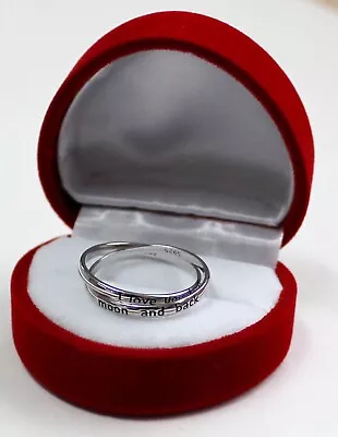 I Love You To The Moon & Back 925 Silver Ring & Gift Box • $17.50