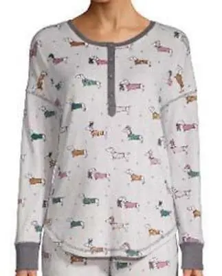 Winter DACHSHUND Wiener Dog Lounge/PAJAMA TOP Sizes M Or L Additional PRICE CUT! • $10