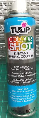 Fabric Colour Spray Paint Instant Washable Colour Shot Tulip Upcycle Neon Blue • £4.70