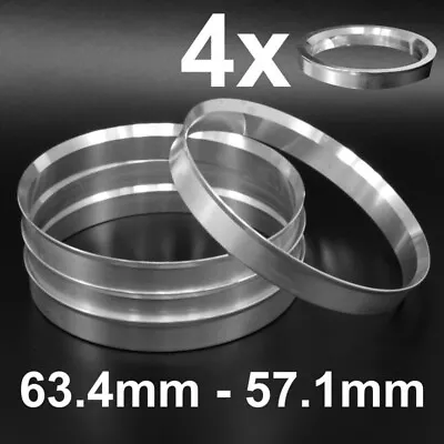 4x Aluminium Metal Spigot Rings 634-571 Car Alloy Wheel Hub Centric 63.4-57.1 • $12.59