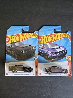 Hot Wheels '20 Dodge Charger Hellcat SRT Metalflake Purple/ '18 Challenger Demon • $14.99