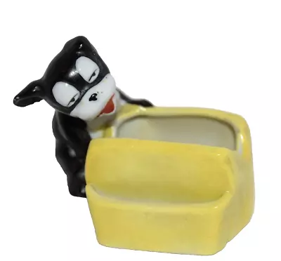 Vintage German Porcelain Matchbook Holder Black And White DOG • $15