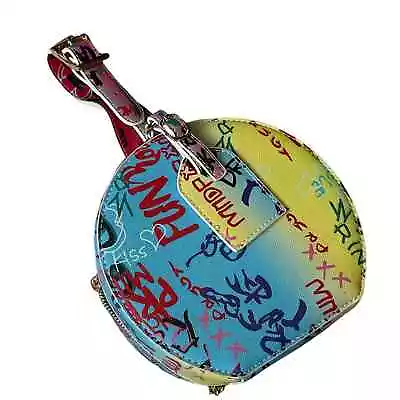 Graffiti Print Round Luggage Tag Mini Bag BT 2884 • $35