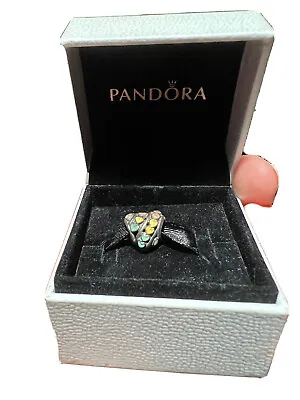 £29.99 • Buy Genuine Pandora Snake Chain Rainbow Heart Sterling Silver Charm