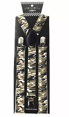 100+ Colors Mens Womens Clip-on Suspenders Elastic Y-Shape Adjustable Braces • $9.99
