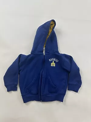 Seattle Mariners Hoodie Sweatshirt Toddler Baby 2T Blue Full Zip MLB • $19.83