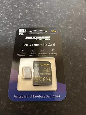 Genuine Nextbase 32gb U3 Micro Sd Card For Nextbase Dash Cam Camera  Brand New • £9.60