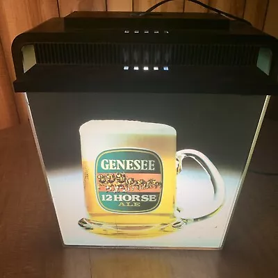 Vintage Genesee 12 Horse Ale Beer Sign Bar Light Chandelier Hanging Box Fixture • $75