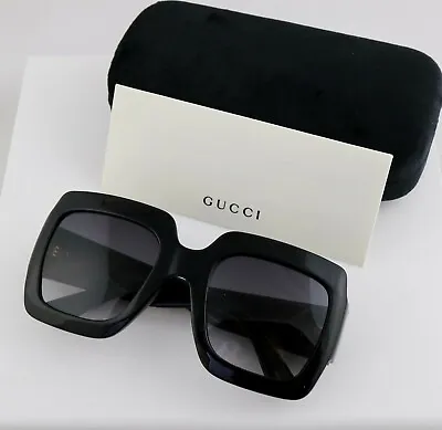$165 • Buy Gucci GG0053S 001 54mm Square Black Women Sunglasses With Light Grey Lens