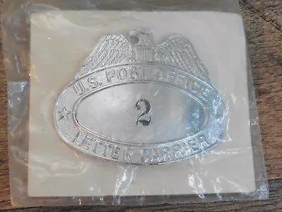 Vintage USPS US Post Office Mail Letter Carrier Metal Cap Badge #2 Hat NOS • $1.99