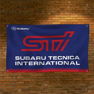 Subaru STI Banner Flag 3x5ft Car Show Street Racing Man Cave Wall Decor Sign • $14.95