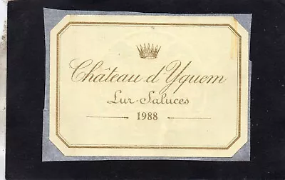 Sauternes Label 1er Gcc Chateau D'yquem 1988 §05/07/23§ • £17.16