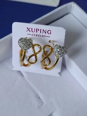 Xuping 14K Gold Plated Infinity Symbol Hoop Earrings • £6.50