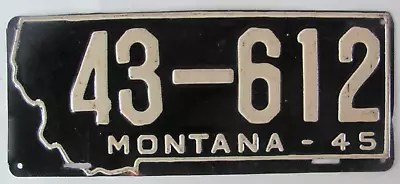 1945 Montana Car License Plate NICE ORIGINAL • $40