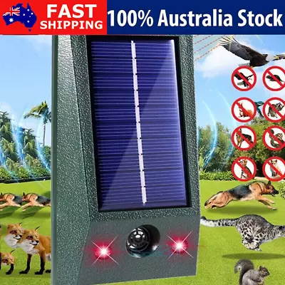 Ultrasonic Solar Cat Dog Repellent Fox Pest Scarer Deterrent Garden Repeller AU • $17.79