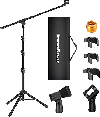 Microphone Stand Tripod Boom Arm Floor Mic Stand Height Adjustable Heavy Duty W • $38.72