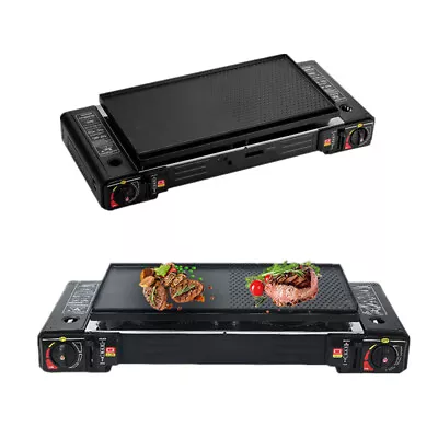2 Burner Gas Grill BBQ Cooker Stove Cooktop Camping Hiking Cooker With Hotplate • $88.33