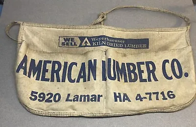 Vintage Advertising Cloth Nail Apron Pouch Bag American Lumber Co Colorado • $10.95