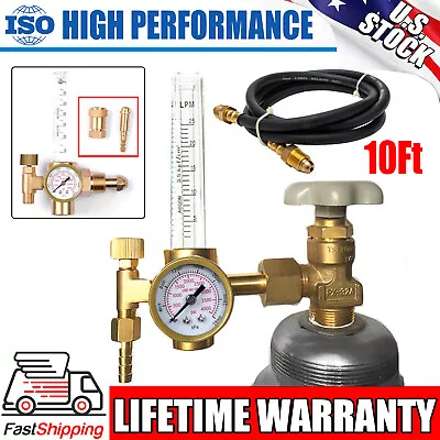 Argon CO2 Mig Tig Flow Meter Regulator Welding Flowmeter Gas Gauge Welder + Hose • $30.98