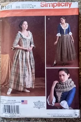 SIMPLICITY 8161  Historical 18th CENTURY COSTUME Sewing Pattern Sizes 6-14  • £4