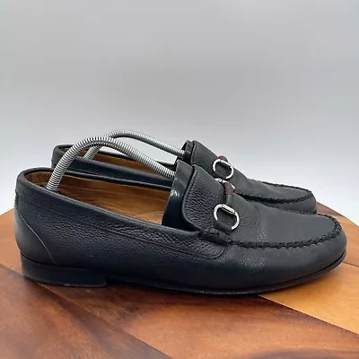 Martin Dingman Shoes Mens 12M Black Leather Horse Bit Driving Loafers Casual • $49.99