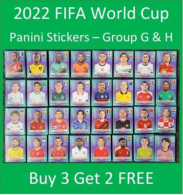 $19.99 • Buy 2022 FIFA World Cup Panini Stickers Groups G & H Individual Stickers Buy 3 Get 2