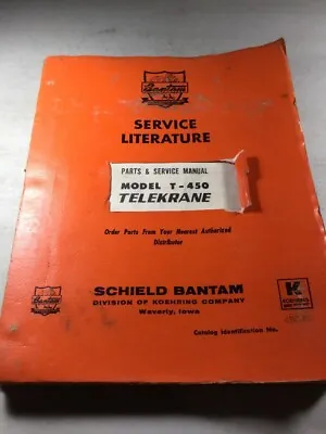 $79.99 • Buy Bantam, Koehring T-450 Telekrane Parts And Service Manual