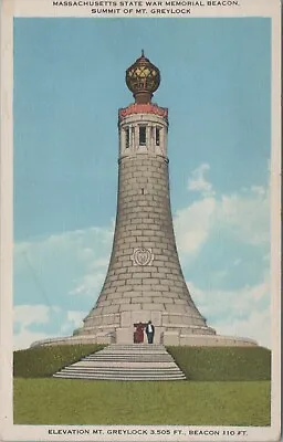 Massachusetts State Fair War Memorial Beacon Mt Greylock Postcard • $4.42
