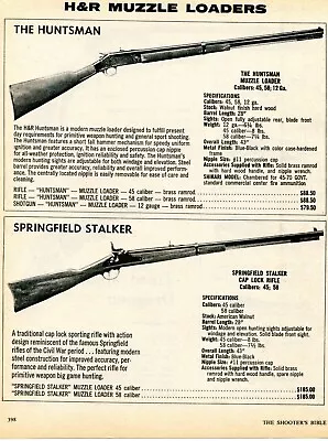 1976 Print Ad Of H&R Huntsman & Springfield Stalker Muzzle Loader Rifle • $9.99