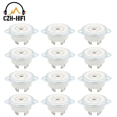 12pcs 9pin Tube Socket Ceramic Base For 12AX7 EL84 5670 ECC82 6922 12AT7 DIY  • $13.79