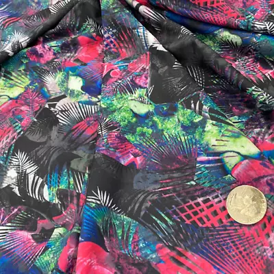 4-way Stretch Fabric Abstract Floral Print 60  Wide Swimsuit Spandex By The Yard • $12.99