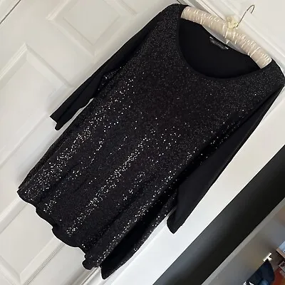 Ladies Marks And Spencer Sequin Top Black Size 20  • £9.95