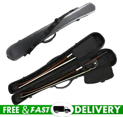 Double Bass Bow Case 2 Pcs Carbon Fiber Bass Bow Box Black Light Strong Bow Bag • $89.08