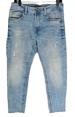 Zara Man Jeans Distressed Blue Stone Wash Size 32 • $12.65